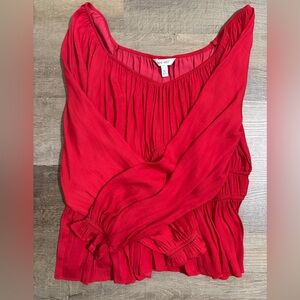 Nine West Red Off the Shoulder Blouse